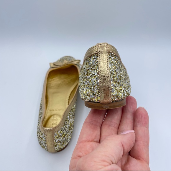 J. Crew Gold Twinkle Ballet Flats 6 - Picture 8 of 16